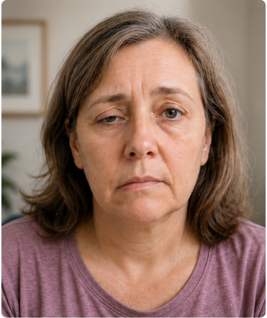 A patient whose daily life has been affected by facial neuromuscular dysfunction